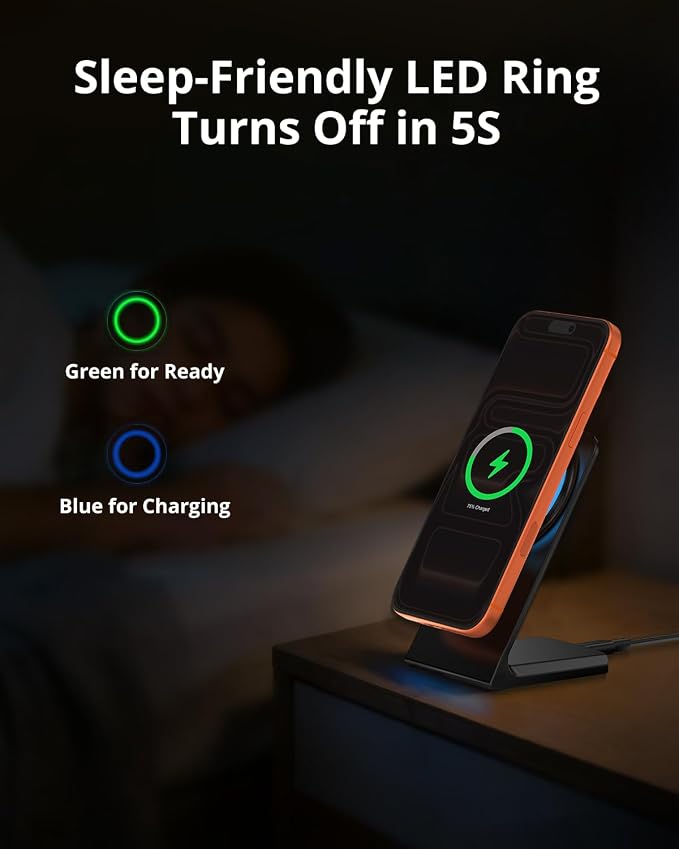 Mag.Safe Charger Stand for iPhone, Magnetic Wireless Charging Station for iPhone 17/16/15/14/13/12 Series (Onxy Black)