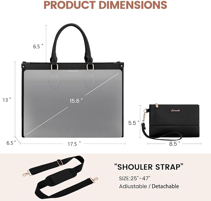 LOVEVOOK Laptop Bag for Women 17 lnch,Waterproof Laptops Tote Bags for Womens,Professional Work Bags for Women with Cup Holder,Large Laptop Purse Computer Briefcase Office Teacher Clutch Bag,2 PCS