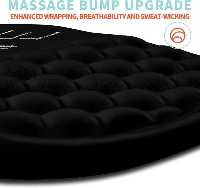 Ergonomic Mouse Pad Wrist Support with Memory Foam Massage Bulge, Carpal Tunnel Pain Relief Mousepad Wrist Rest for Mouse(12x8 inch, I Am Fine)