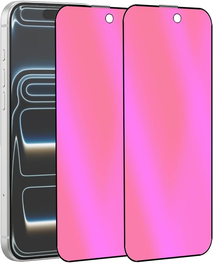 2 Pack Anti-Blue Privacy Tempered Glass for iPhone 17 Pro Max/iPhone 16 Pro Max Anti-Spy Screen Protector Film Gradient Colorful 6.9 inch