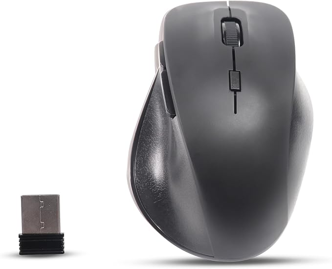 Wireless Mouse, 2.4G Ergonomic Optical Mouse, 5 Buttons,DPI Adjustable, USB Computer Mouse for Laptop, PC, Computer, Chromebook, Notebook (Black)