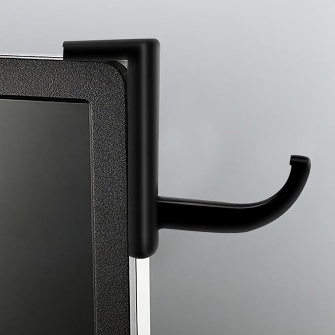 Mudder 4 Pack Monitor Hooks Headphone Headset Hanger Monitor Stand Holder Headset Stick-on Hook, Black