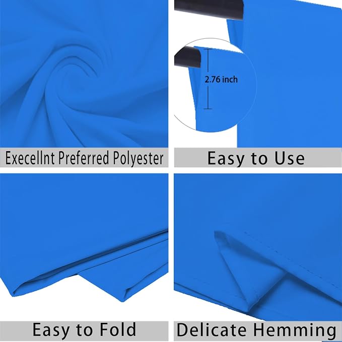 Blue Photo Backdrop for Photoshoot Blue Background for Photography Photo Backdrop Curtain for Party 6 x 9 FT
