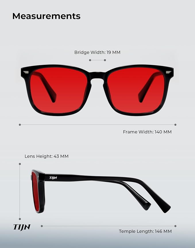 TIJN Premuim Blue Light Blocking Glasses for Women Men Square Frame Nerd Eyeglasses Anti Blue Ray Computer Screen Glasses