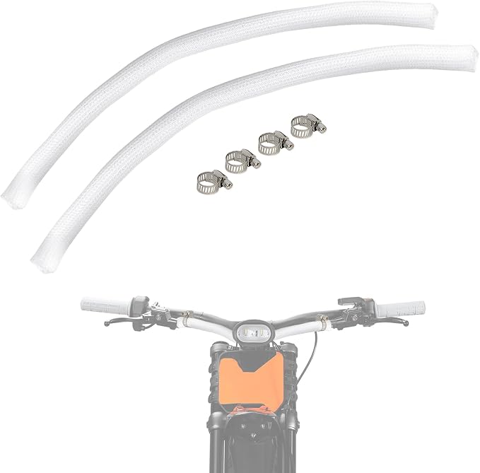 4/5 Inch Electric Dirt Bike Cable Management Sleeve White - for Surron Sur Ron Light Bee X S Talaria Sting MX3 MX4 XXX E Ride Pro SS S X260 X160|Mesh Wire Wrap Cover|Cord Protector Tube