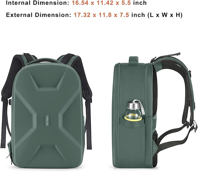 MOSISO Camera Backpack, DSLR/SLR/Mirrorless Photography Camera Bag 15-16 inch Waterproof Hardshell Case with Tripod Holder&Laptop Compartment Compatible with Canon/Nikon/Sony, Emerald Green