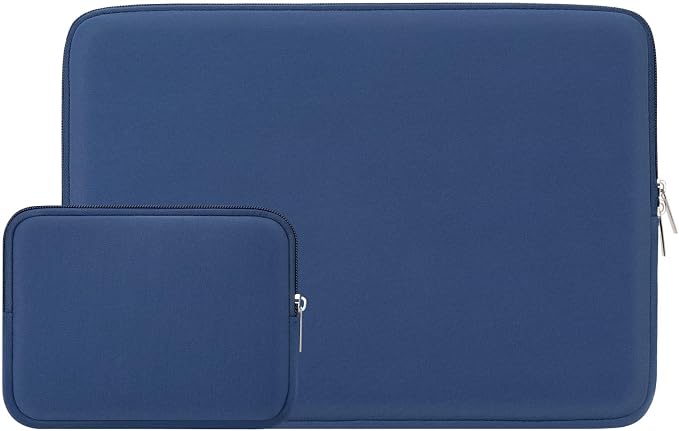 RAINYEAR 15.6 Inch Laptop Sleeve Protective Case Soft Carrying Zipper Bag Cover with Accessories Pouch, Compatible with 15.6" Notebook Computer Chromebook (Navy Blue)