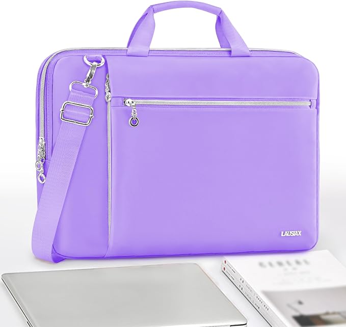 Laptop Case Bag Women Men Computer Sleeve Compatible with MacBook/Dell/HP/Acer/ASUS/LG, Waterproof Shoulder Carrying Briefcase, Purple, 17-17.3 Inch