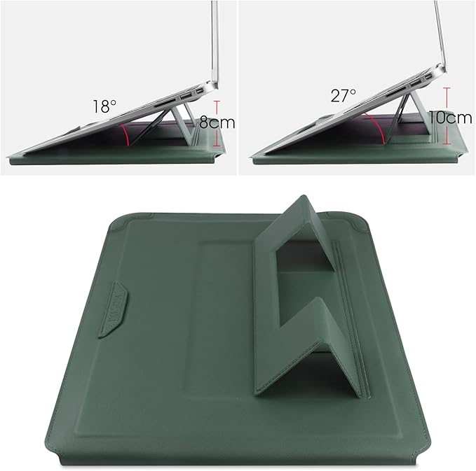 HoYiXi 15 16 Inch Laptop Sleeve Case Leather Bag for MacBook Pro 16 2021 & 2019/Huawei MateBook D15/HP 15.6" PC/MacBook Pro 15/XiaoXin Air 15.6'', Green