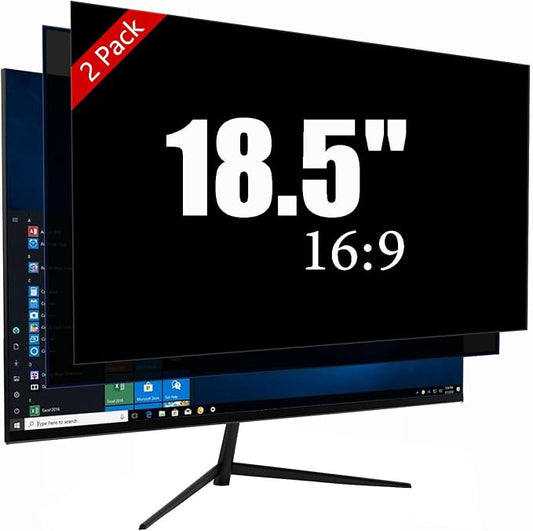 [2 Pack] 18.5 Inch Privacy Screen Protector - 95% Blue Light Blocking, Anti-Glare Monitor Filter for 16:9 Widescreen - Anti-Scratch Privacy Shield