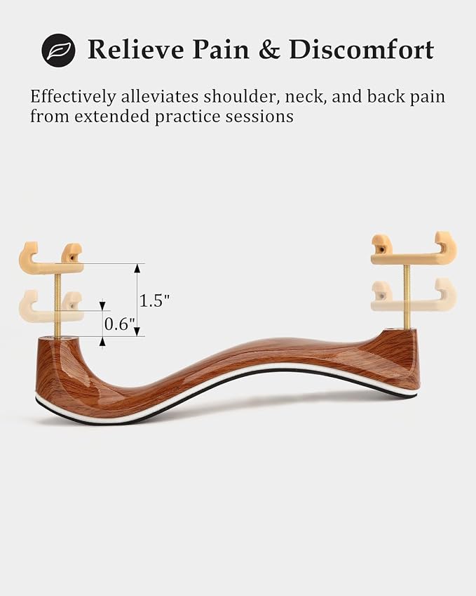 LMS Universal Extra Long Fork for Violin Shoulder Rest 4/4 3/4 Full Size, Replacement for Violin Viola Fiddle Shoulder Rest Extra-Long Feet, 1.5 inch (Khaki)
