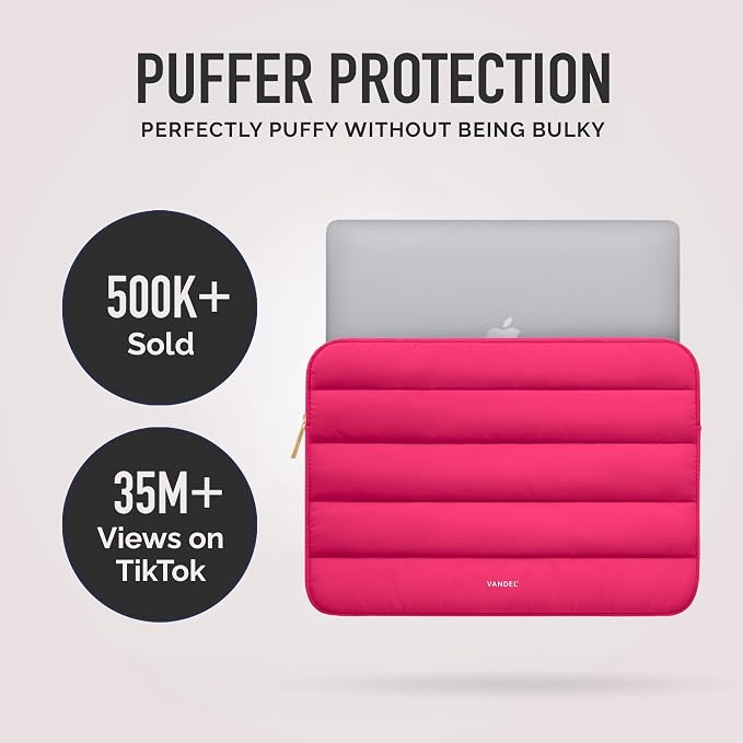 Vandel The Original Puffy Laptop Sleeve Case, 13-14 inch Laptop Sleeve Bag Case 13.3 Inch, Compatible with MacBook Air 13, Pro 14/13 iPad Pro 12.9, HP Dell ASUS, Computer Bag Cover