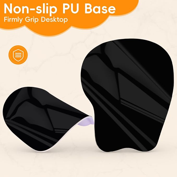 Mouse Pad with Wrist Rest Ergonomic Mouse Pad with Comfortable M-Shape Pain Relief Wrist Support Non-Slip PU Base Mousepad for Laptop, Office & Home (Orange Mermiad)