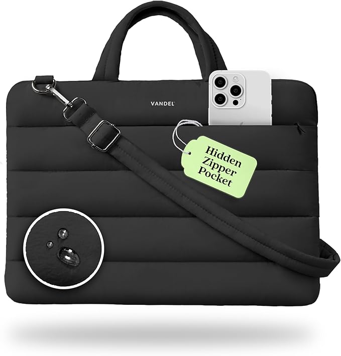Vandel 15-16 inch Laptop Carrying Case Sleeve with Strap, Shoulder Bag with Handle, 16 in Laptop Computer Bag for Women, MacBook Air 15 Inch Carrying Case, MacBook Pro 16, 15.6 in HP, Dell Messenger