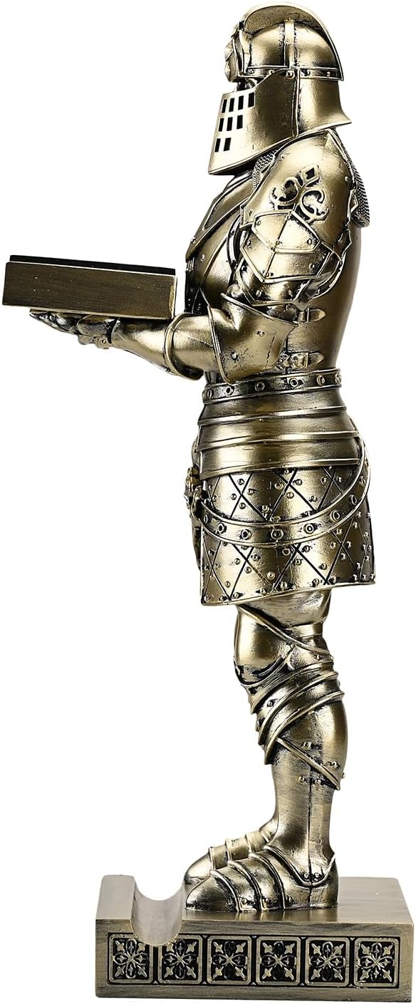 King's Guard Headphone Stand Watch Display Stand Jewelry Bracelet Necklace Holder Trays Towers Warrior Knight Mobile Phone Stand for Office & Home 12.20 Inch (Bronze)