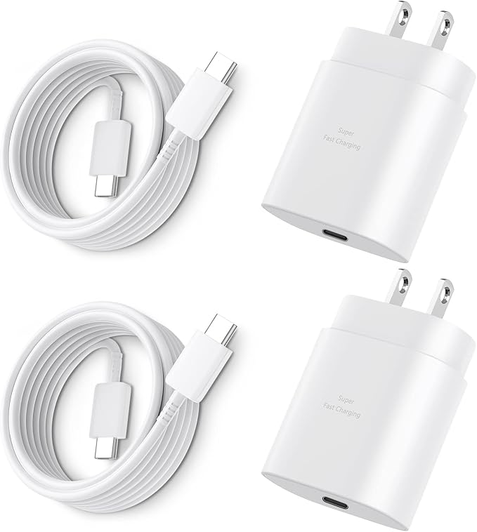 Type C Charger Fast Charging,25W PD USB C Fast Wall Charger Block & 6.6ft Android Phone Charge Cable for Samsung Galaxy S26 S25 S24 S23 S22 S21 S20 Plus Ultra,Note 20 10 9 8/ S10 S9 S8 Pixel 6 5 4 Pro