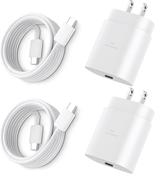 Type C Charger Fast Charging,25W PD USB C Fast Wall Charger Block & 6.6ft Android Phone Charge Cable for Samsung Galaxy S26 S25 S24 S23 S22 S21 S20 Plus Ultra,Note 20 10 9 8/ S10 S9 S8 Pixel 6 5 4 Pro