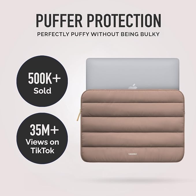 Vandel The Original Puffy Laptop Sleeve Case, 13-14 inch Laptop Sleeve Bag Case 13.3 Inch, Compatible with MacBook Air 13, Pro 14/13 iPad Pro 12.9, HP Dell ASUS, Computer Bag Cover