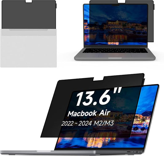 Yamaya Laptop Privacy Screen 13.6 Inch (2022-2024, M2, M3), Removable Laptop Screen Privacy Shield for Mac 13.6Inch.