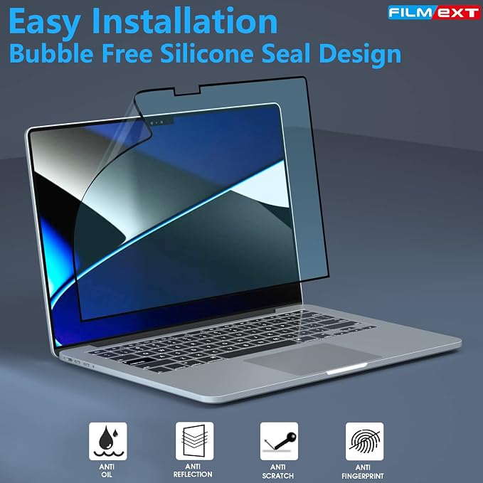 FILMEXT Macbook Pro 16 inch Screen Protector M5 M4 M3 M2 M1 2026-2021 Model A3403 A3186 A2991 A2780 A2485,Bubble Free Blue Light Screen Filter for Macbook Pro 16.2"-Eye Care/Anti-Glare-Matte