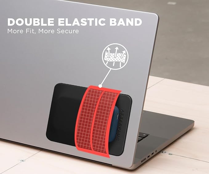 2-Pocket Adhesive Hard Drive Holder for Laptop, Stick-On Pocket Pouch for External Portable SSD, HDD, Slim Mouse and Cables (Small - Fits SSD)
