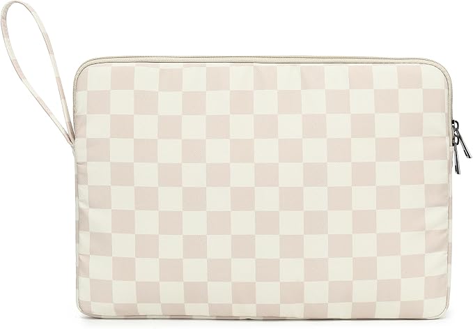 Khaki Checkered Pattern Laptop Sleeve 15 Inch 15 Case and 15.6 Laptop Bag