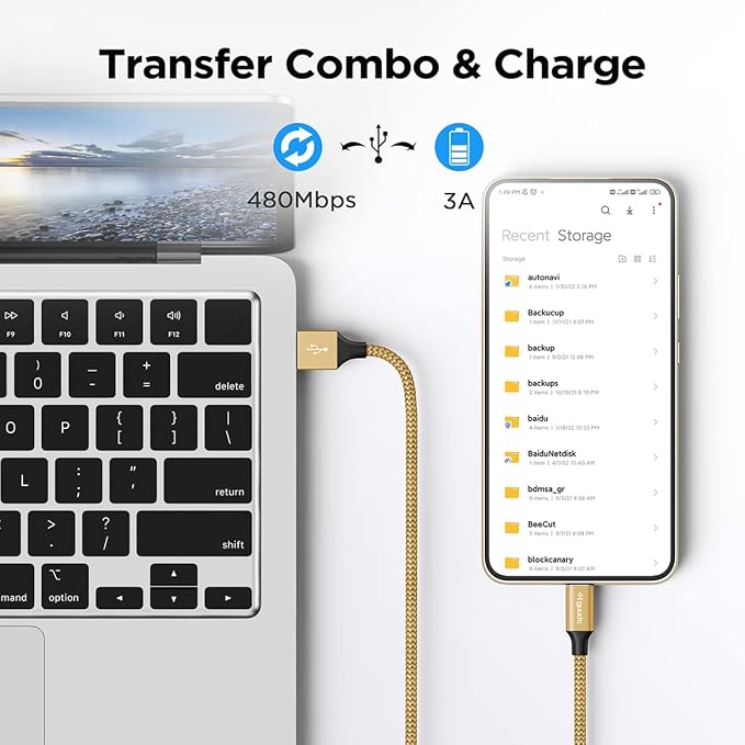etguuds USB to USB C Cable 3ft, 2-Pack USB A to Type C Charger Cord Fast Charging for Samsung Galaxy A17 A16 A15 A26 A36 A56, S25 S24 S23 S22 S21 S20 S10 Note 20, for iPhone 17 16 15, Moto, Gold