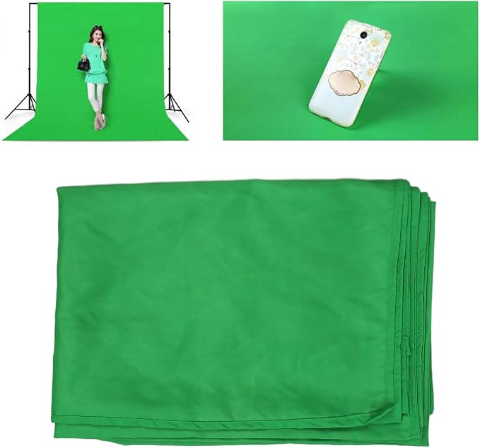 Chromakey Green Screen Backdrop, Photography Backdrop High Density Polyester Soft Light Wrinkle Background for Photo Studio Streaming Video Party Home Use (150 * 200CM)