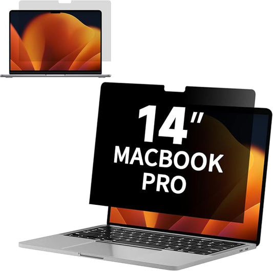 Privacy Screen for 14 Inch MacBook Pro (2021-2025, M1,M2,M3,M4,M5, Pro/Max), Reduce Eye Strain Anti Glare Blue Light Laptop Privacy Screen Shield, Anti Scratch Protector for Mac 14in