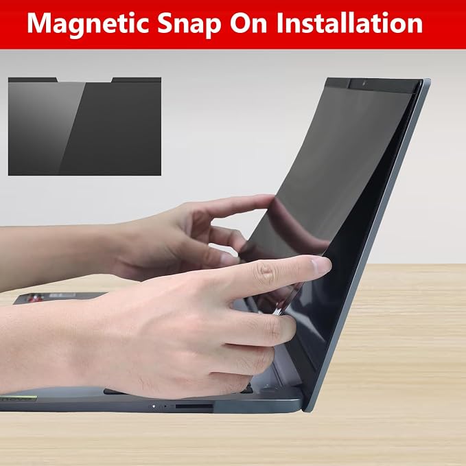 16 Inches Magnetic Privacy Screen Filter for Laptop 16:10 Widescreen Monitor | Computer Privacy Shield | Anti Glare & Blue Light Filter | Eye Protection | Anti-SPY | Anti-Scratch Protector