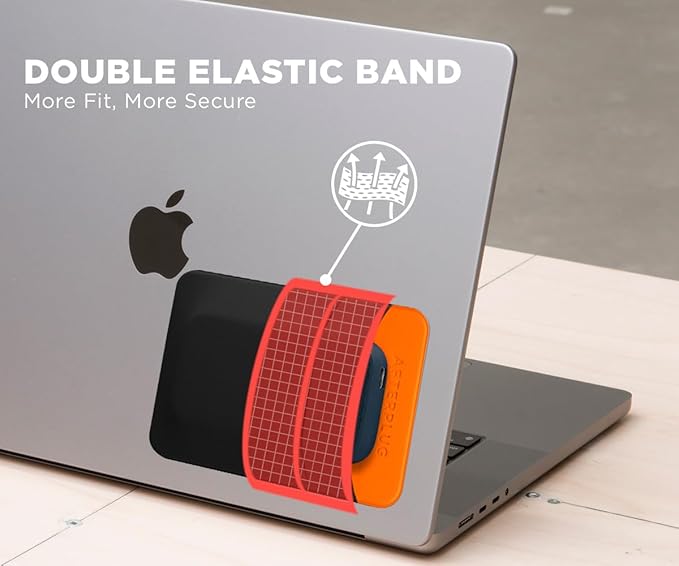 2-Pocket Adhesive Hard Drive Holder for Laptop, Stick-On Pocket Pouch for External Portable SSD, HDD, Slim Mouse and Cables (Small - Fits SSD)