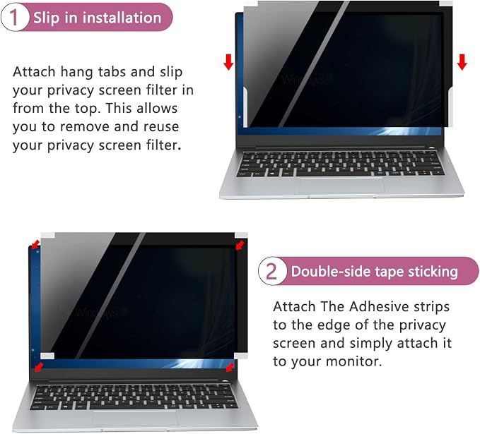 MUBUY-GOL 14.5" Laptop Privacy Screen Filter For Hp/Dell/Acer/Samsung/Asus/Thinkpad,14.5 Inch 16:10 Aspect, Anti Blue Light Anti Glare Laptop Screen Protector (12 5/16 x 7 11/16 Inch)