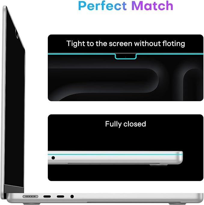 OMOTON Magnetic Privacy Screen for MacBook Pro 13 Inch (2016-2022, M1, M2), Anti-Spy Filter, Matte Anti Glare Blue Light Protector, Easy Install & Remove