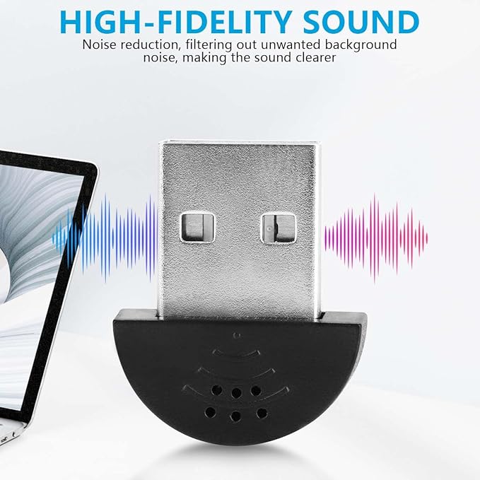KISEER 2 Pcs USB 2.0 Mini Microphone, Laptop/Desktop PC Plug and Play for Skype, MSN, Yahoo Recording, YouTube, Google Voice Search and Games