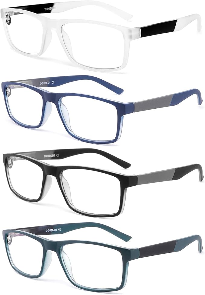 Blue Light Blocking Reading Glasses 4 Pack Computer Readers for Women Men,Anti Glare UV Ray Filter Eyeglasses… (4mix colors, 4.00)