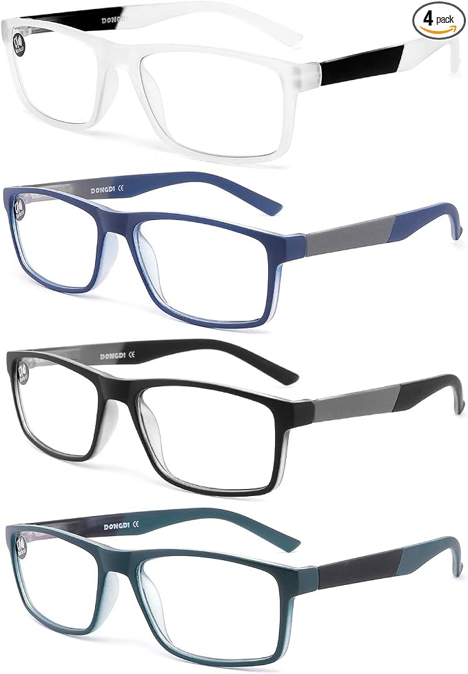 Blue Light Blocking Reading Glasses 4 Pack Computer Readers for Women Men,Anti Glare UV Ray Filter Eyeglasses… (4mix colors, 1.00)
