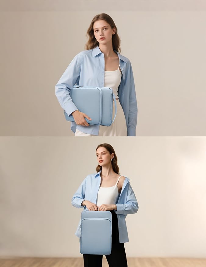 HYZUO 14-15 Inch Laptop Bag Sleeve for MacBook Air 15 M5 A3448 M4 M3 M2 2026-2023, MacBook Pro 15, XPS 14/15 Plus, 15" Surface Laptop, Notebook Case for 14" Dell HP Lenovo Asus Acer, Pale Blue