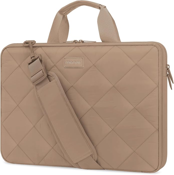 MOSISO 360 Protective Laptop Shoulder Bag, Double Layer Fluffy Padded Laptop Bag with Anti-theft Zipper