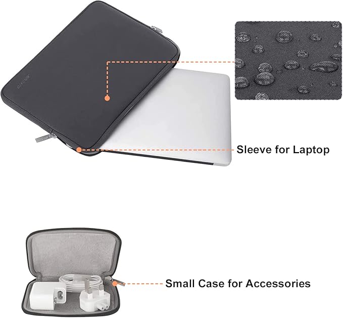 MOSISO Laptop Case 13 inch, 13 inch Laptop Sleeve Bag Compatible with MacBook Neo/Air M5 M4 M3 M2 M1 2026-2018 / Pro M2 M1 2026-2016, Neoprene Computer Sleeve Bag with Small Case, Space Gray
