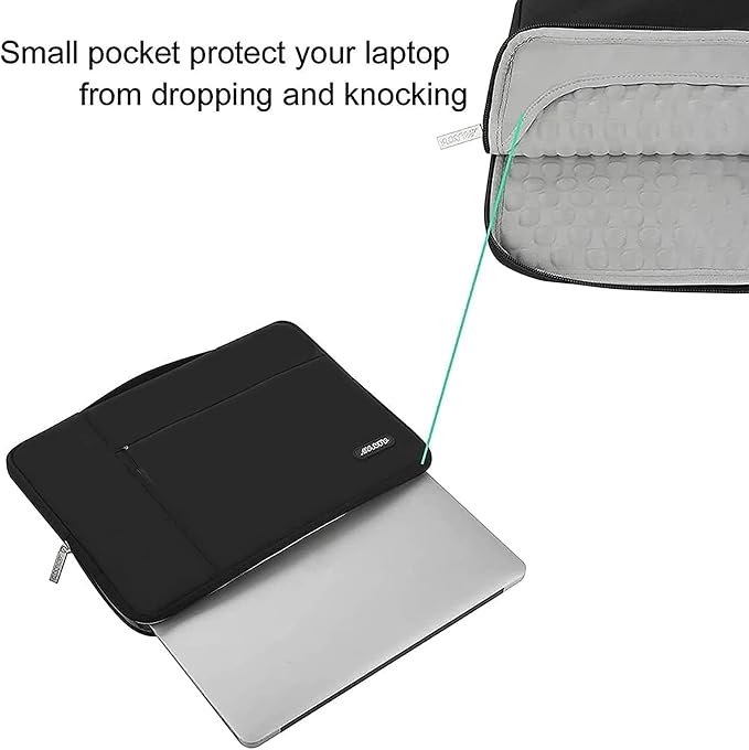MOSISO Laptop Case 13.3 inch, 13-13.3 inch Laptop Sleeve with Handle Compatible with MacBook Air/Pro 13/Pro 14 M5 M4 M3 M2 M1,HP Dell ASUS Lenovo, Polyester Multifunctional Computer Bag, Black