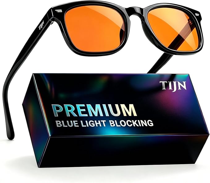 TIJN Premuim Blue Light Blocking Glasses for Women Men Square Frame Nerd Eyeglasses Anti Blue Ray Computer Screen Glasses