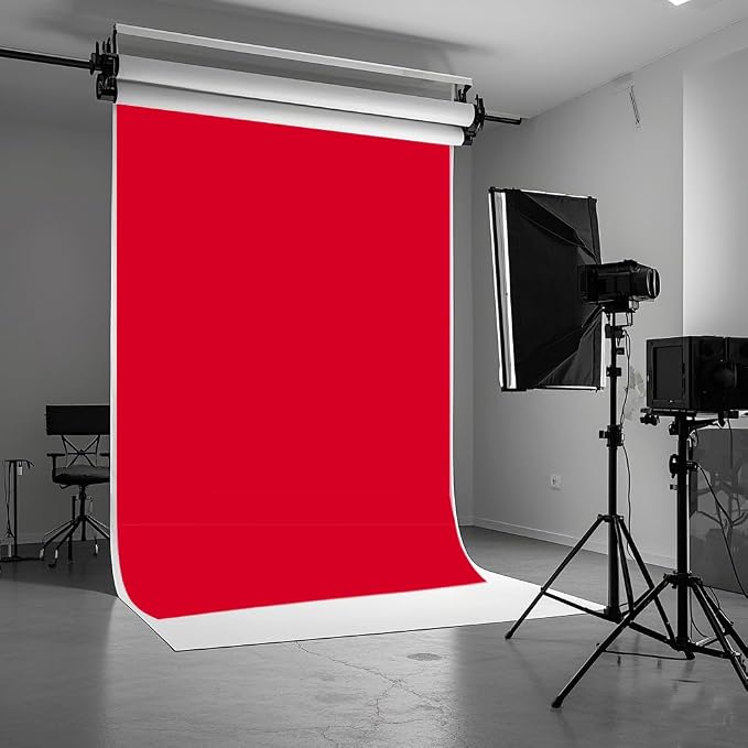 5X7ft Red Backdrop Background for Photography Photo Booth Backdrop for Photoshoot Background Screen Video Shooting Parties Curtain Back Drops