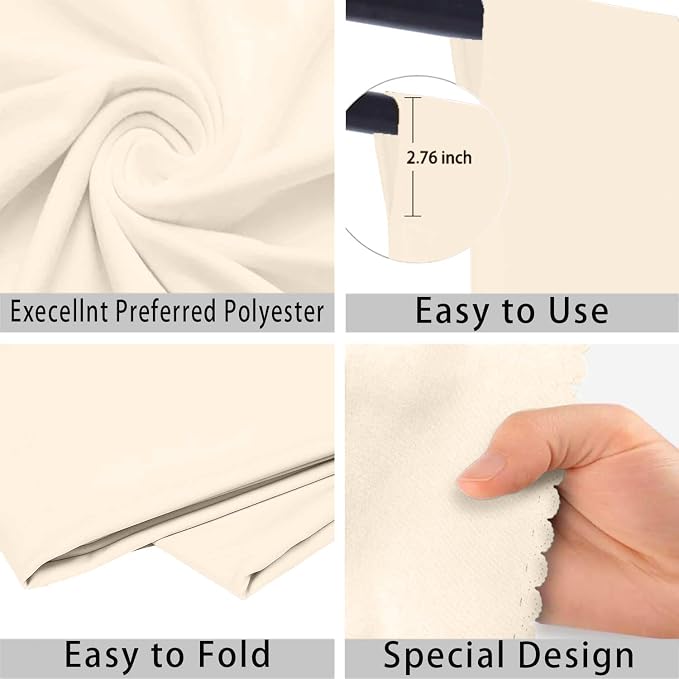 Cream Photo Backdrop for Photoshoot Cream Background for Photography Photo Backdrop Curtain for Party 10 x 10 FT