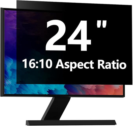 Computer Privacy Screen Protector 24 Inch with Hp Dell Asus Samsung LG and More, Removable Security Shield Filter for 16:10 Aspect Ratio Monitor Like ViewSonic Sceptre