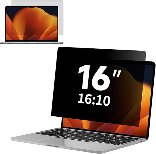 Laptop Privacy Screen 16 Inch 16:10 Display, Anti Glare Film Blue Light Filter, Anti Scratch Protector Computer Privacy Screen Shield, Not for 16.1'' Laptops