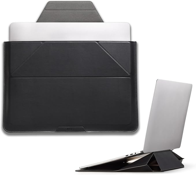 MOFT Laptop Carry Sleeve, 2-in-1 Laptop Bag & Stand for 13" MacBook Air/Pro, MacBook Neo &Dell/HP/Lenovo, Stylish Slim Computer Sleeve Bag with Expandable Storage for Computer Accessories, Night Black