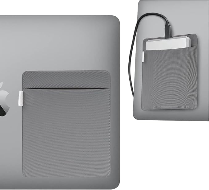 RIVEENY Portable External Hard Drive Organizer, Pouch Holder for Computer Accessories, SSD Solid State Drive, Pocket Pouch for Laptop with Reusable Adhesive
