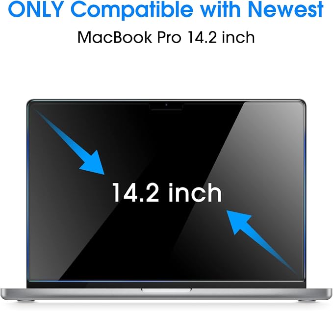 amFilm MacBook Pro 14.2 inch M5/M5 Pro/M5 Max/M4/M3/M2/M1 Chip (2021-2026) Tempered Glass Screen Protector [9H Hardness][ Anti-Scratch][ Anti-fingerprint], 1 Pack