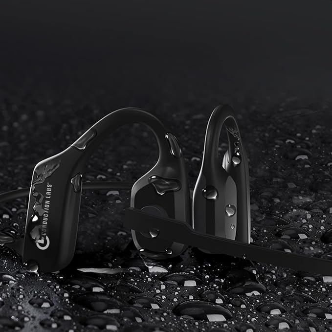 Conduction Labs - Chat - Open Air Bluetooth Headphones - Air Conduction Directional Audio - Noise Canceling Mic - Lightweight & Water Resistant - Compatible w/All Video Conferencing Platforms