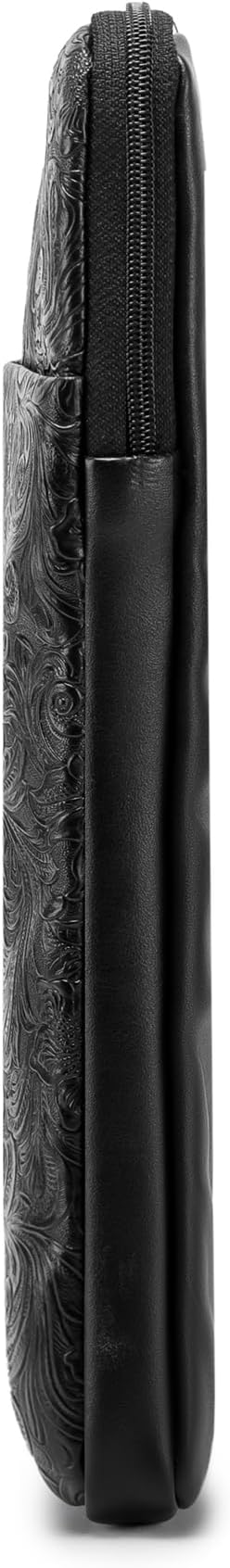 Kinmac 360° Protective Vertical Laptop Sleeve Case Cover Bag (Paisley Black PU, 15.6 inch-16 inch)